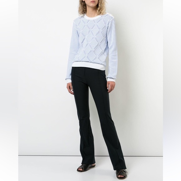 Derek Lam 10 Crosby Crewneck Sweater Button Detail on Sleeve Size L - Picture 2 of 6